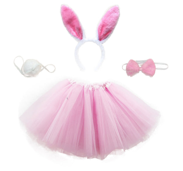 4 PEICE GIRLS PINK EASTER TUTU & HEADBAND